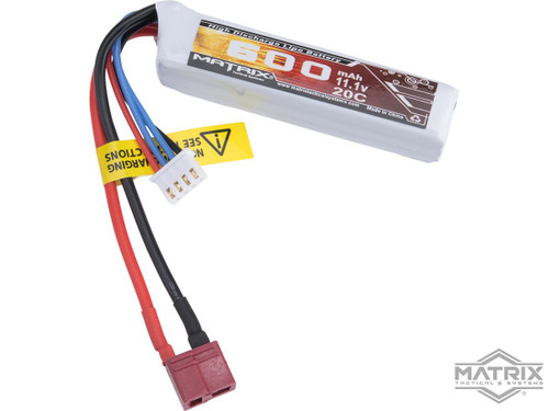 Matrix High Performance 11.1V Stick Type Airsoft LiPo Battery (Model: 600mAh - 20C / For Deans / T-Plug Connector)