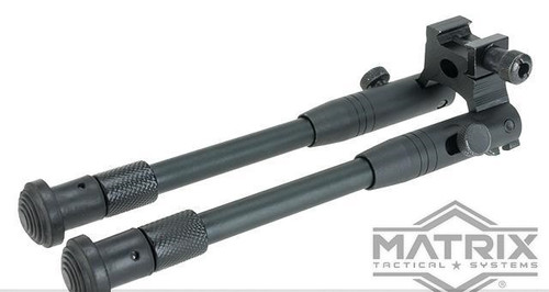 Matrix Full Metal Folding Bipod for Picatinny and 20mm Accessory Rails with Rubberized Feet