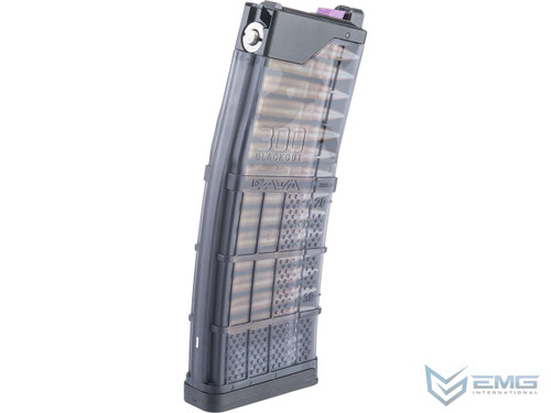 EMG x Lancer Systems L5AWM 30 Round Magazine for CGS & MWS Gas Blowback Airsoft Rifles (Color: Translucent Smoke / 300 BLK)