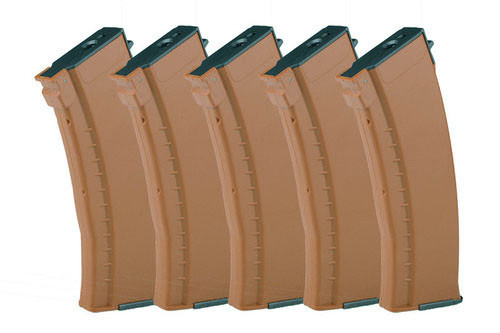 メイプル E&L AK74 120 Round Mid-Cap Magazine Set- Bakelite - Box of 5