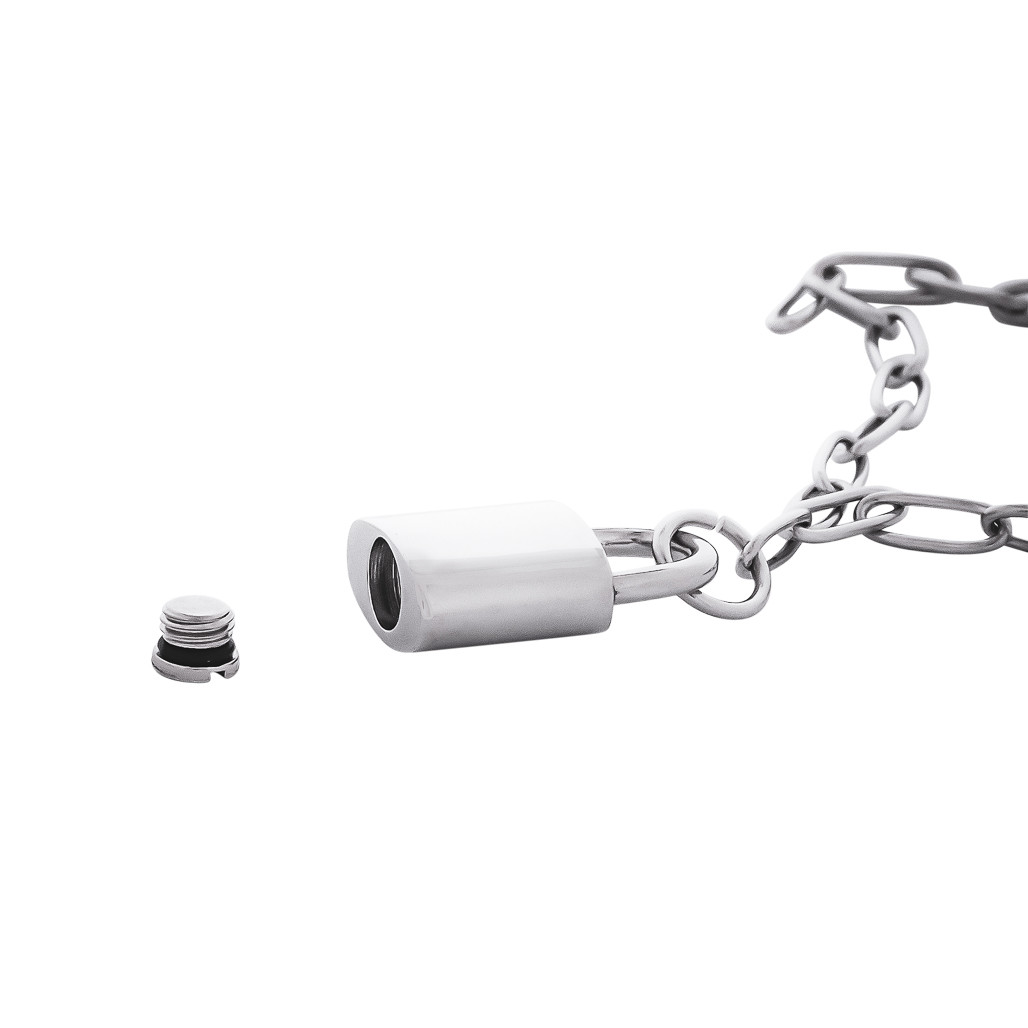 ピンズ・ピンバッジ・缶バッジ Padlock Necklace (SILVER) NANA Sid Vicious Padlock Necklace with Key Stainless Steel Silver