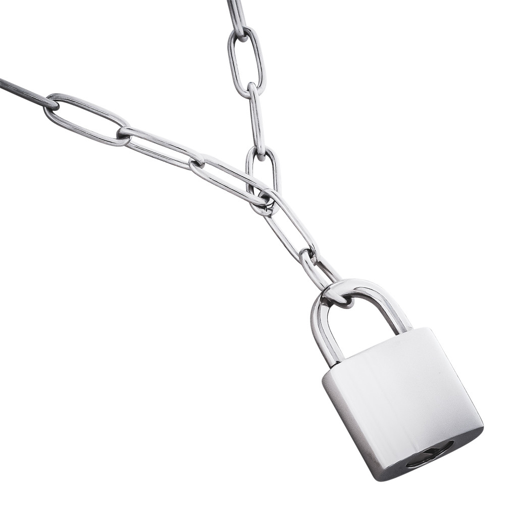 Padlock Necklace for Ashes - Silver | Cremation Jewelry