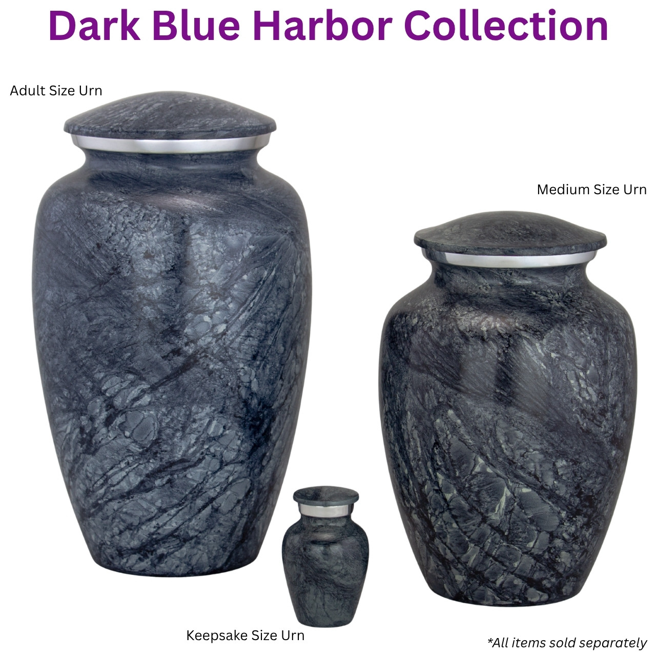 Dark Blue Harbor Cremation Urn | Aluminum Urn