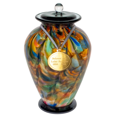 Interlude Hand Blown Glass Urn Glass Urns