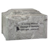 Claremont Cultured Marble Cremation Urn - Stone Gray - Optional Engraving
