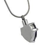 Black Heart Cremation Jewelry Pendant for Ashes - Back View