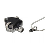 Black Heart Gemstone Cremation Jewelry - Opening