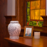 Wave Gray Marble Cremation Urn