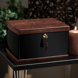 Walnut & Black Memorial Chest Urn - Howard Miller