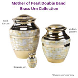 Mother of Pearl Double Band Brass Urn Collection - Items Sold Separately