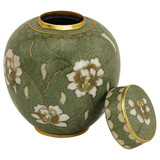Pear Blossom Cloisonne Keepsake Urn - Shown with Lid Off