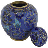 Azure Blue Keepsake Urn for Ashes - Shown with Lid Off