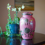 Grace Dark Pink Brass Urn