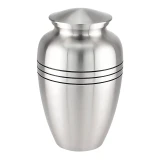 Classic Three Bands Pewter Cremation Urn