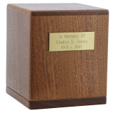 Freedom Mahogany Cremation Urn- Optional Engraving Name Plate  (Sample)