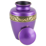 Viola Purple Brass Urn - Shown with Lid Off