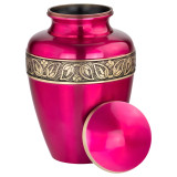 Sapphire Pink Brass Urn - Shown with Lid Off