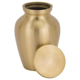 Classic Gold Keepsake Cremation Urn - Shown with Lid Off