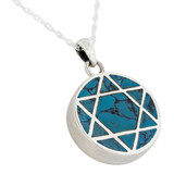 Turquoise Star of David Necklace for Ashes