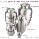 Classic Three Bands Pewter Collection - Pieces Sold Separately