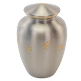 Pewter with Gold Paw Prints Pet Urn - Large