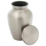 Classic Pewter Keepsake Urn for Ashes - Shown with Lid Off