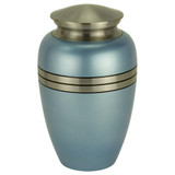 Blue Satin Brass Urn