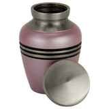 Pink Satin Keepsake Urn - Shown with Lid Off