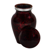 Red Tiger Eye Keepsake Urn - Shown with Lid Off