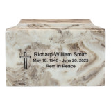 Cashmere Gray Classic Cultured Marble Urn - Engraved Option