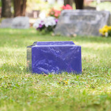 Cobalt Cultured Marble Urn for Ashes