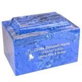 Mystic Blue Classic Cultured Marble Urn - Engraved Option