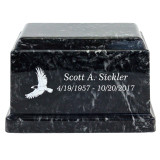 Ebony Cultured Marble Urn with Optional Engraving