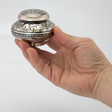 Leaves of Silver Round Keepsake Urn