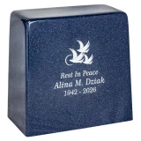 Indigo Cultured Marble Urn - Optional Engraving