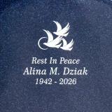 Indigo Cultured Marble Urn - Optional Engraving Close Up