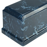 Navy Cultured Marble Urn for Ashes Close Up View