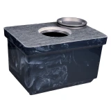 Navy Cultured Marble Urn for Ashes Bottom Opening Shown