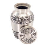 Elegant Pewter Keepsake Urn - Shown with Lid Off