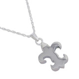 Fleur De Lis Cremation Jewelry Pendant - Backside Shown