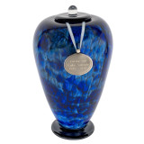 Bluefire Hand Blown Glass Cremation Urn - Shown with Pendant Option