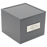 Simple Cube Urn - Gray shown with Silver Nickel Engraving Plate Option