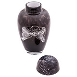 Devotion Lily Mauve Hand Blown Glass Extra Small Urn - Shown with Lid Off