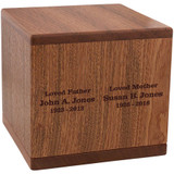 Briton Mahogany Cremation Urn for Two with Optional Engraving