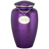 Dark Amethyst Cremation Urn - Shown with Urn Pendant Option