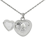 Double Heart Locket and Necklace for Ashes - Open