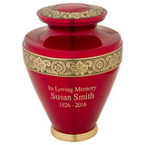 Carmina Brass Cremation Urn - Shown with Optional Direct Engraving