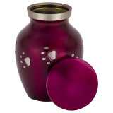 Cherish Paw Prints Pet Urn - Extra Small with Lid Off