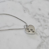 Paw Print Heart Cremation Jewelry