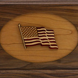 American Flag Wood Cremation Urn - Close Up Detail Shown